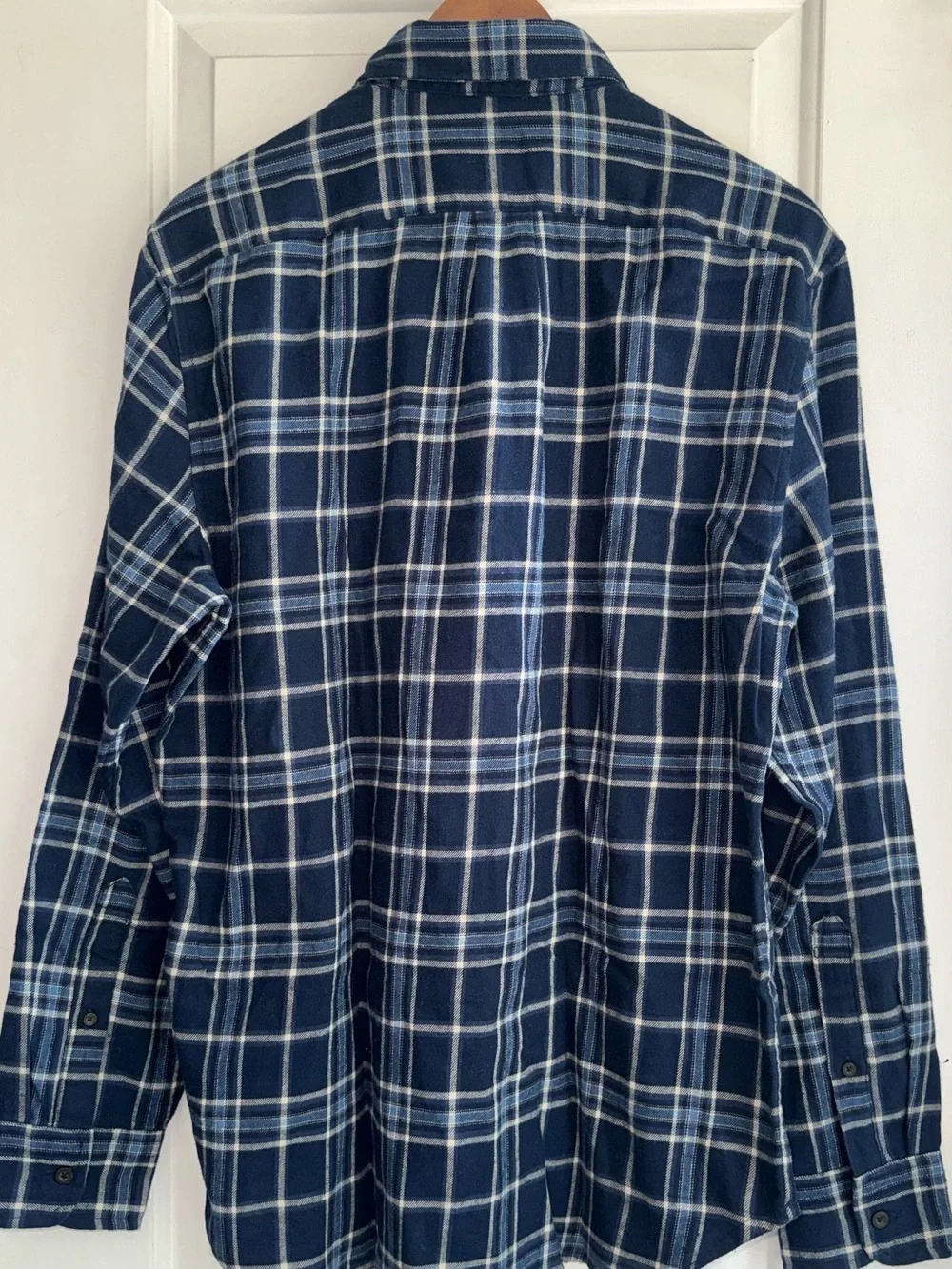 J. Crew NWT Brushed Twill Plaid Long-Sleeve Button-Down Shirt in Navy/White